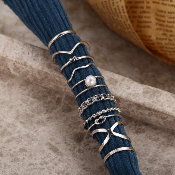 Stackable Rings Set for Women, Bohemian Silver - Picture 4 of 6